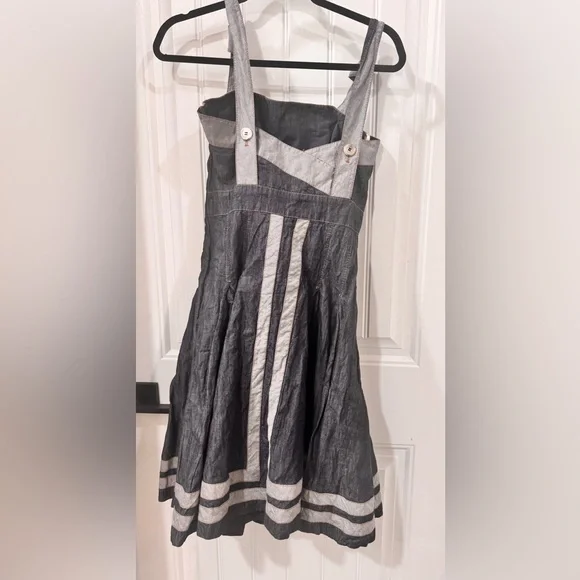 Karen Millen Black and Gray Striped Midi Dress - Picture 5 of 6